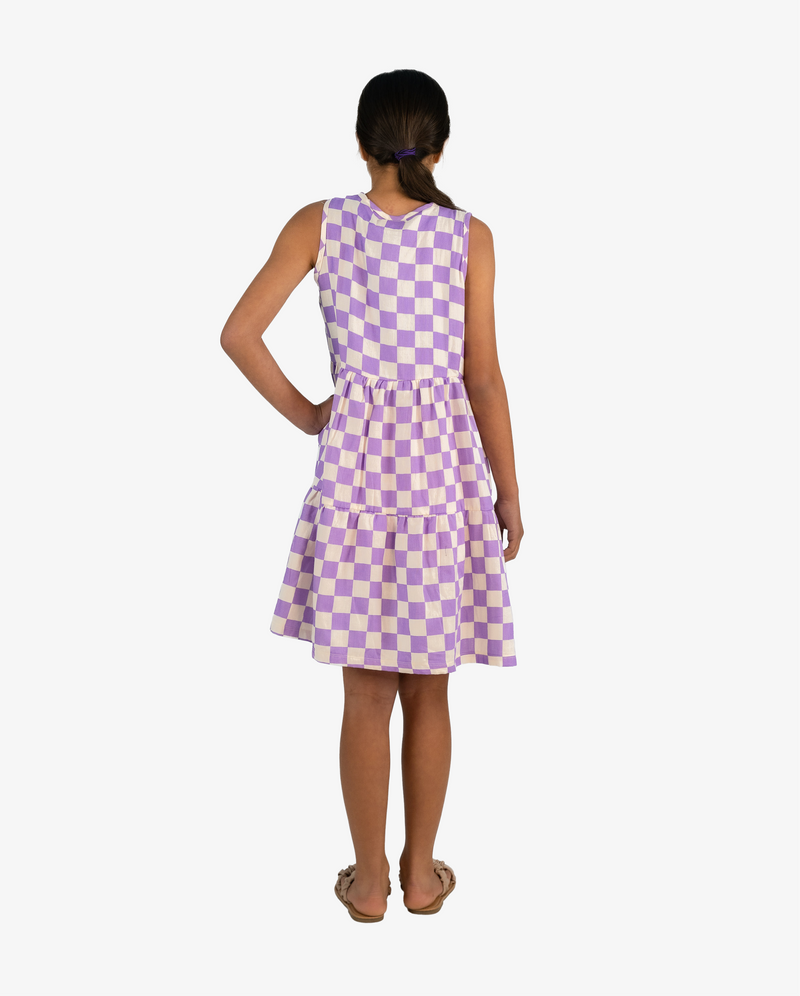 THE GIRL CLUB | Checker Lavender Play Dress