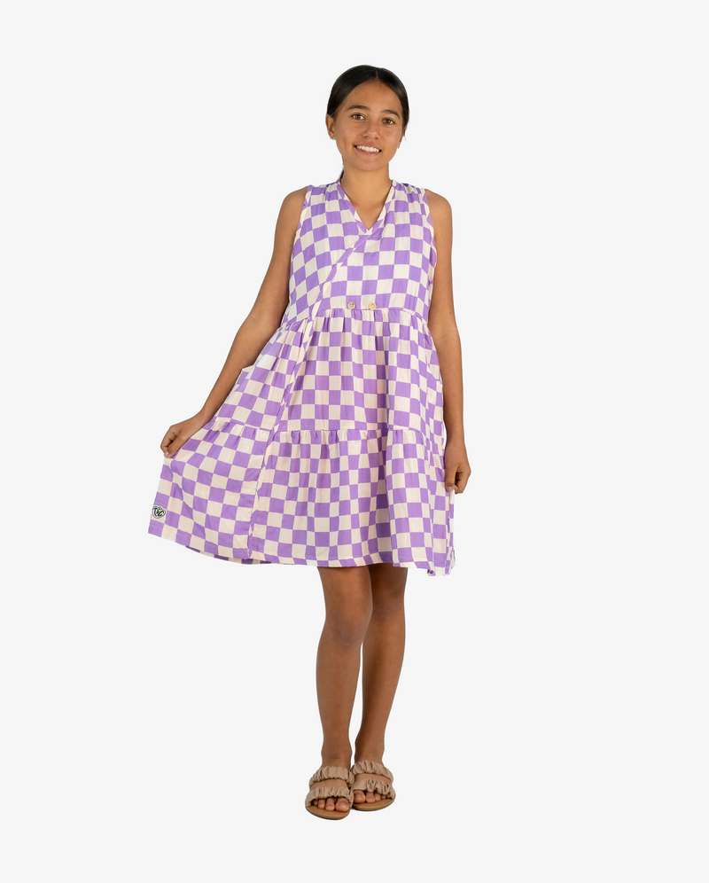 THE GIRL CLUB | Checker Lavender Play Dress