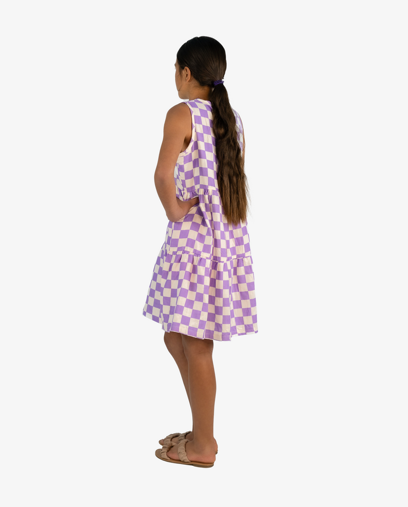 THE GIRL CLUB | Checker Lavender Play Dress