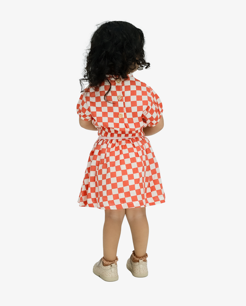 THE GIRL CLUB | Checker Muslin Elastic Waist Top