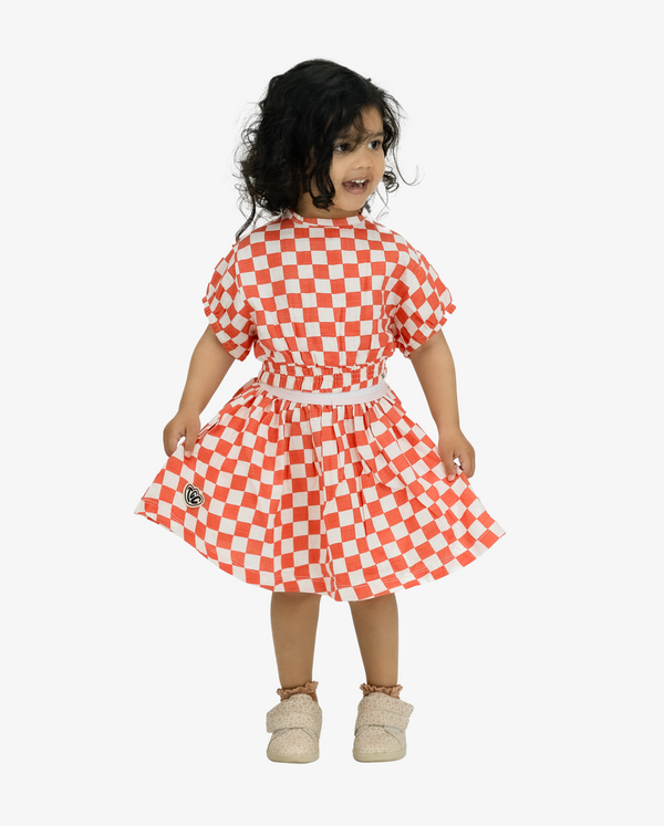 THE GIRL CLUB | Checker Muslin Elastic Waist Skirt