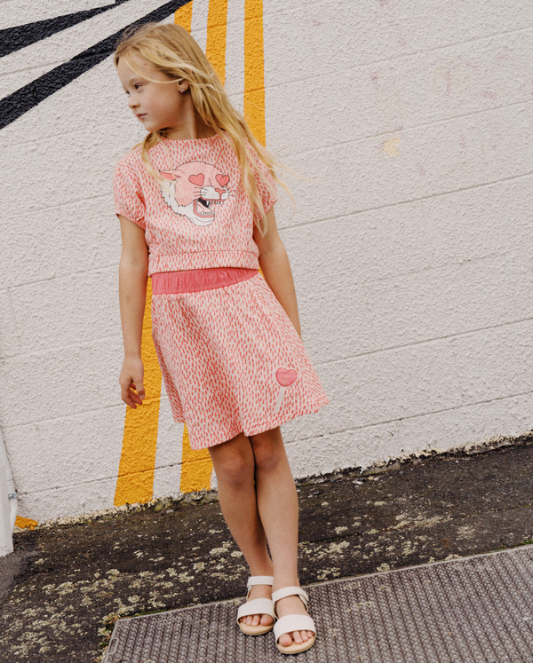 THE GIRL CLUB | Coral Lollipop Muslin Skirt