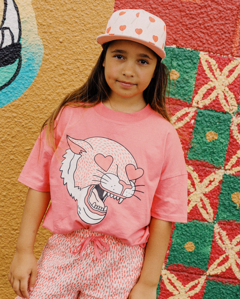 THE GIRL CLUB | Coral Leopard Heart Relaxed Tee