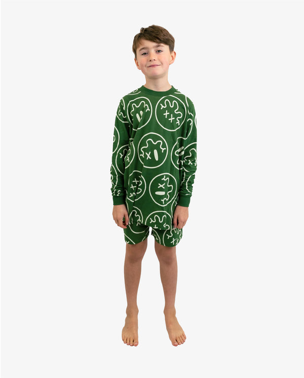 BAND OF BOYS | Green Squiggle Smile Winter Pjs