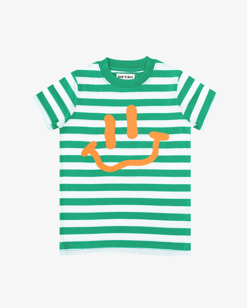 BAND OF BOYS | Green Striped Smile Tee