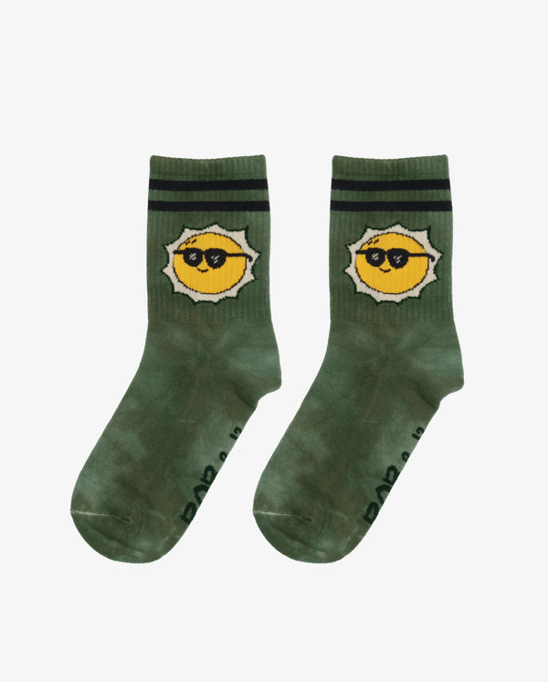 Green Tie-Dye Skate Socks Flatlay