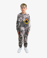 BAND OF BOYS | Grey Tie-Dye Flame Guy Crew