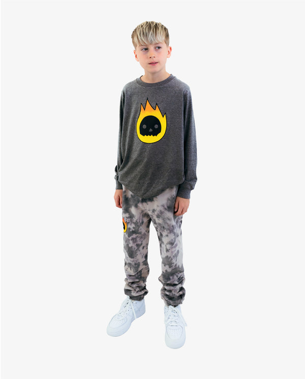 BAND OF BOYS | Grey Tie-Dye Flame Guy Joggers