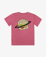Band of Boys pink tshirt with fun alien and burger graphic and pocket