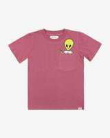 Band of Boys pink tshirt with fun alien and burger graphic and pocket