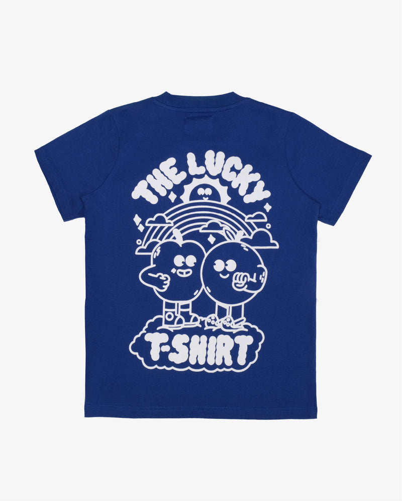 The Lucky T-Shirt Blue Tee Flatlay - Back