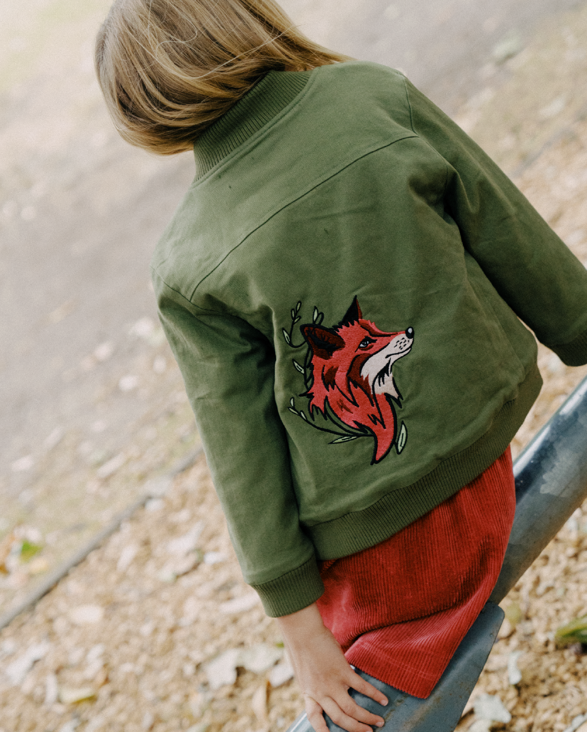 THE GIRL CLUB | Khaki Fox Bomber Jacket