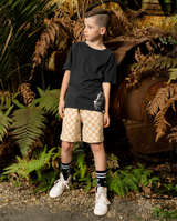 Band of boys latte beige checker shorts 
