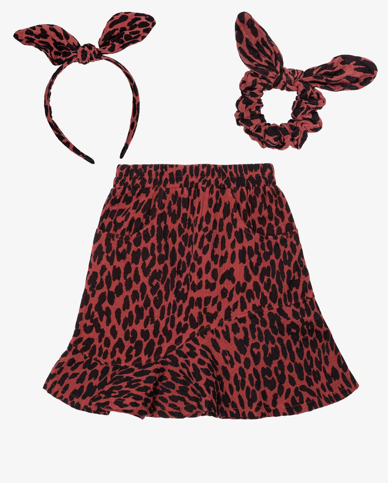 THE GIRL CLUB | Leopard Print Flare Panel Skirt Bundle