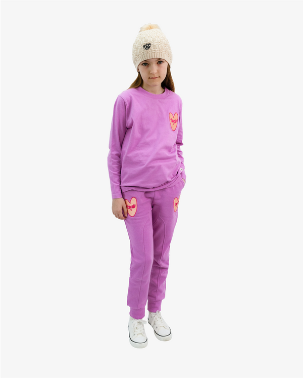 THE GIRL CLUB | Lilac Happy Heart Joggers