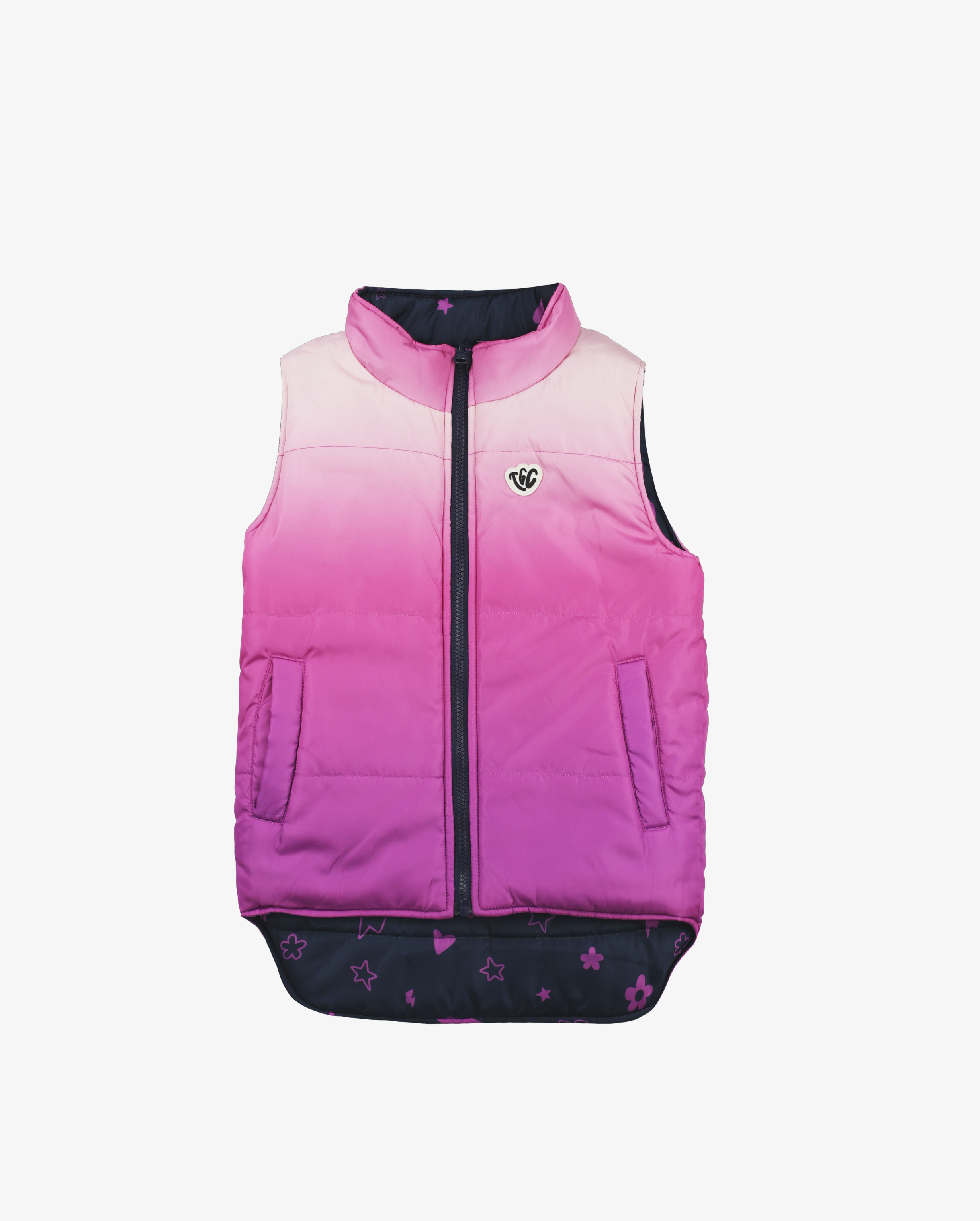 THE GIRL CLUB | Ombre Reversible Puffer Vest