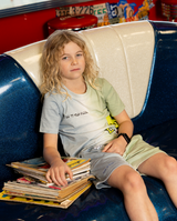 Band of Boys ombre blue green dip dye shorts