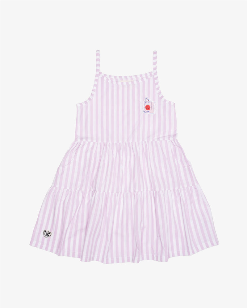 Pink Stripe Cotton Play Dress Flatlay