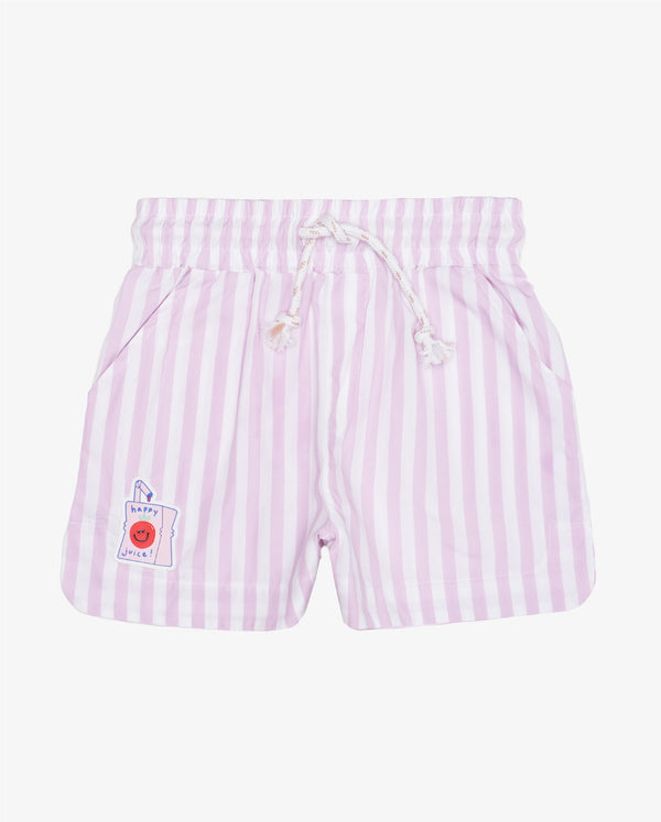 Pink Stripe Cotton Shorts Flatlay