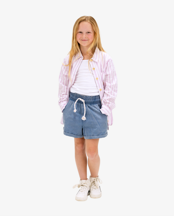 THE GIRL CLUB | Pink Stripe Cotton Shirt