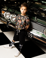 Band of Boys retro car repeat print black vintage tee