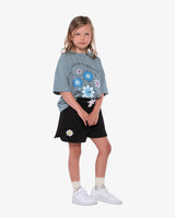 Blue Flower Power Tee - Model Front