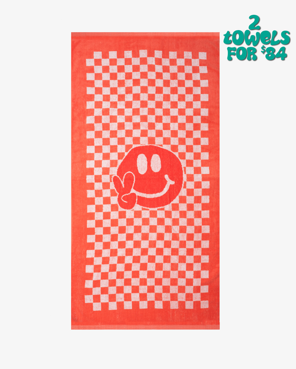 THE COLLECTIBLES | Checker Smiley Flat Beach Towel