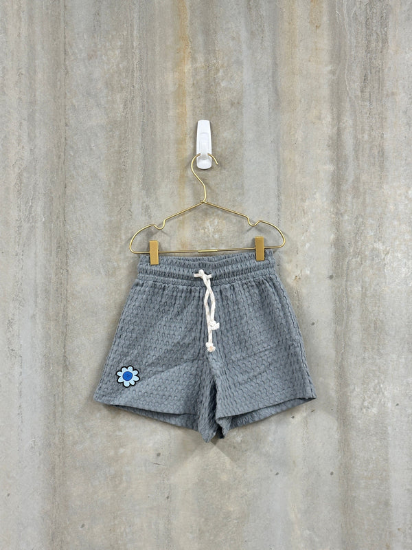TGC SAMPLE |  Dusty Blue Waffle Shorts (OOAK), Size 7