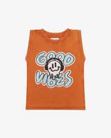 Band of Boys washed orange vintage Good Vibes tank singlet