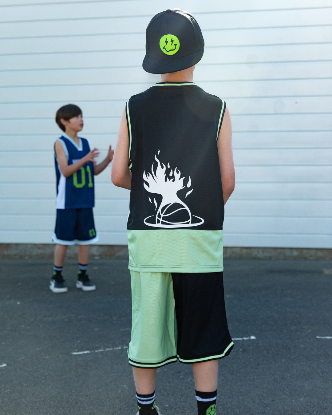 CLUBIO | Black/Green Slam Dunk Shorts