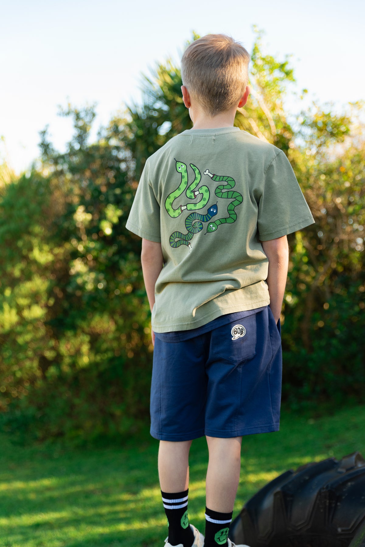BAND OF BOYS | Green Wash Snake Tee