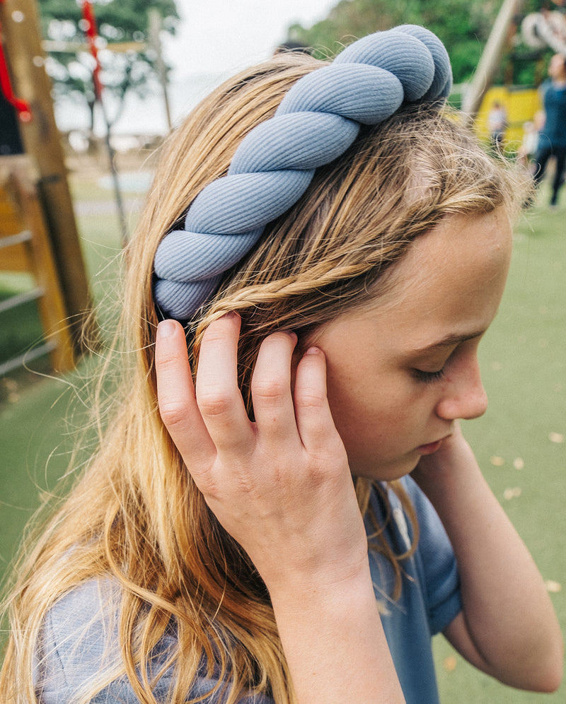 THE COLLECTIBLES | Blue Rib Cotton Twist Headband