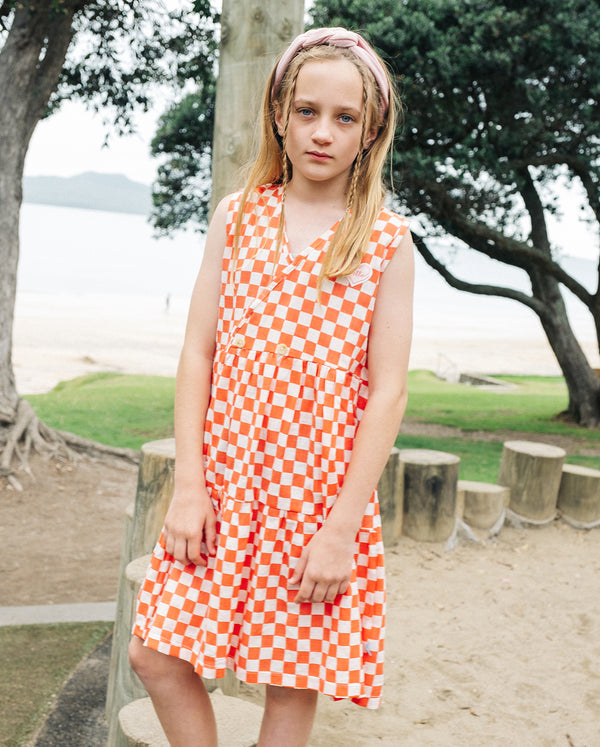 THE GIRL CLUB | Checker Muslin Cross Over Play Dress