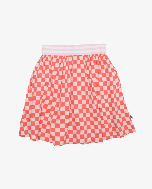 THE GIRL CLUB | Checker Muslin Elastic Waist Skirt
