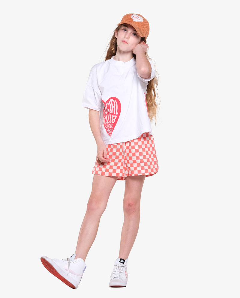 THE GIRL CLUB | Checker Muslin Simple Shorts