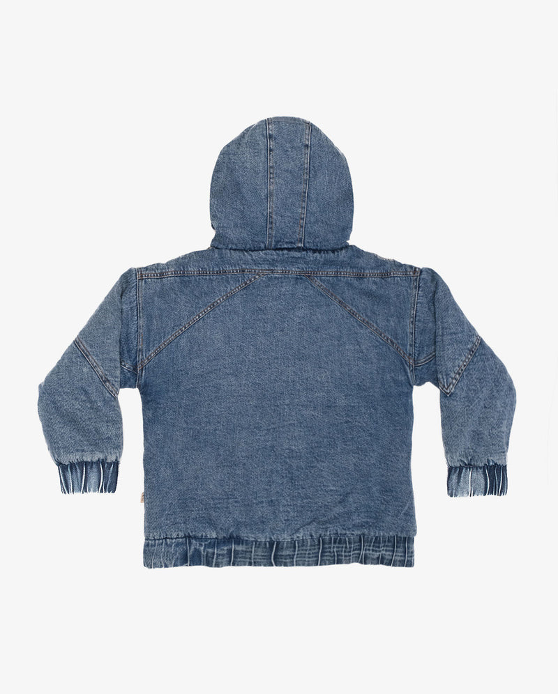THE GIRL CLUB | Denim Hood Bomber Jacket