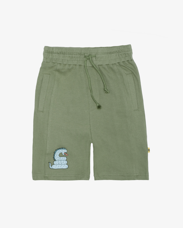 BAND OF BOYS | Dino Snake Patch Waffle Seam Front Shorts