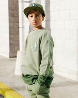 BAND OF BOYS | Green Dip Dye Raglan Crew