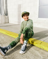 BAND OF BOYS | Green Dip Dye Raglan Crew