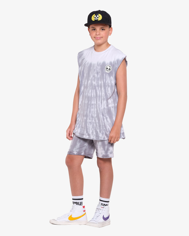 BAND OF BOYS | Grey Tie-Dye Relaxed Shorts