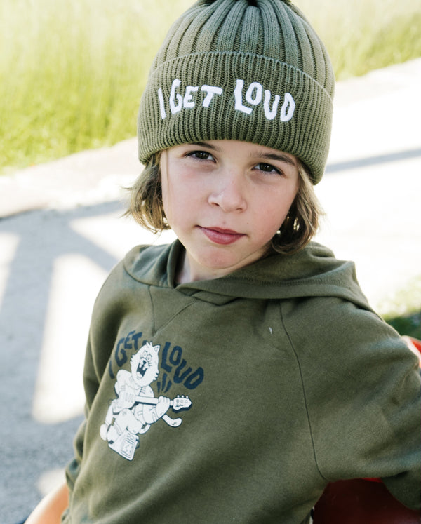 BAND OF BOYS | Khaki Green I Get Loud Fleece Hood