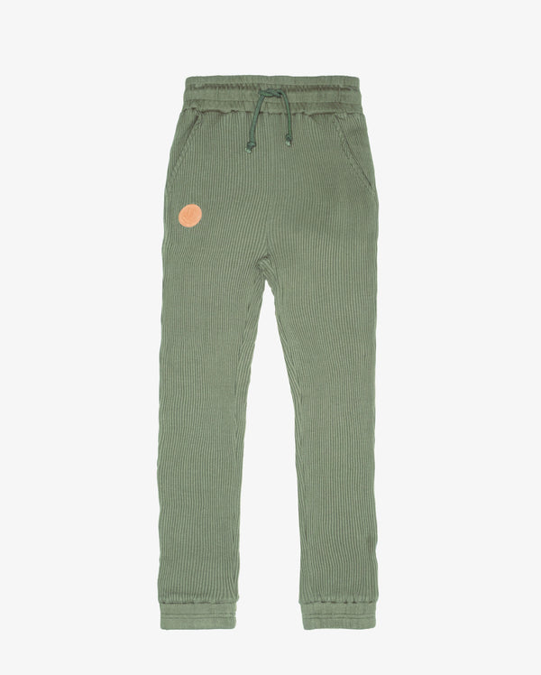 GRLFRND | Olive Green Rib Cotton Lounge Pants