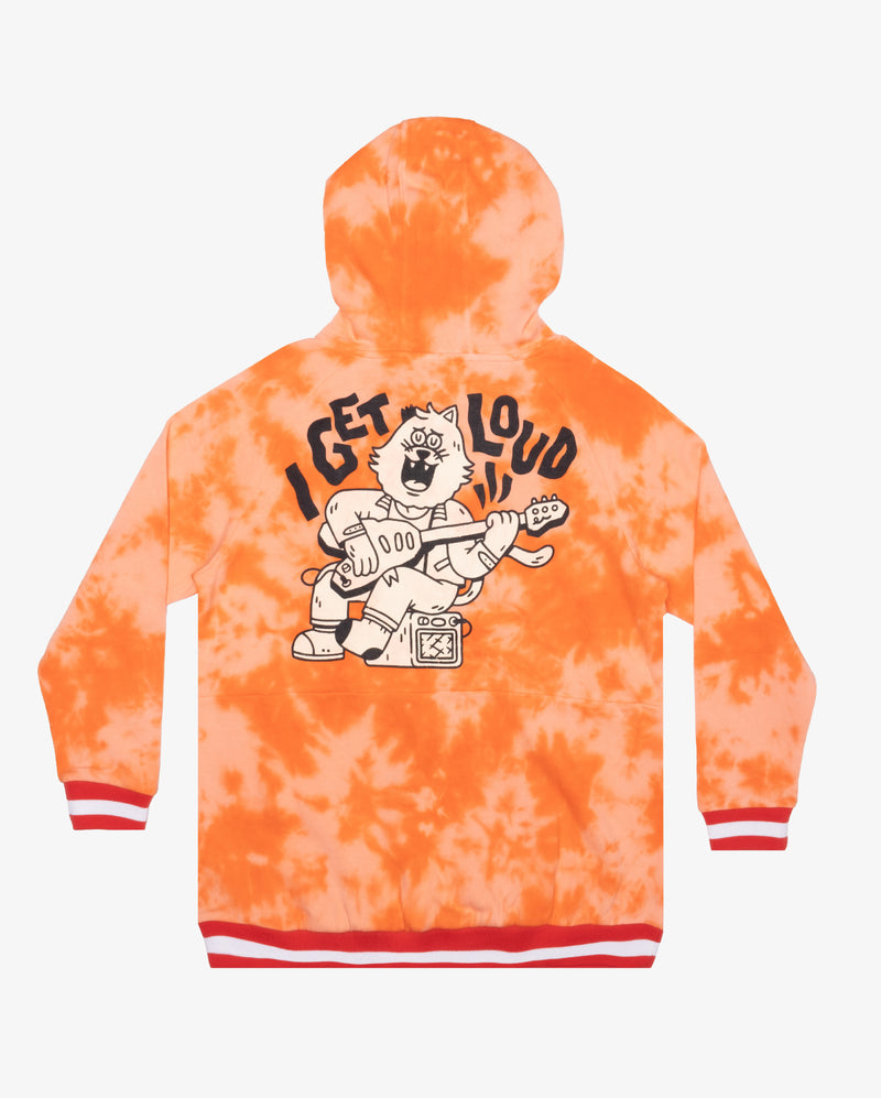 BAND OF BOYS | Orange Tie Dye I Get Loud Fleece Hood