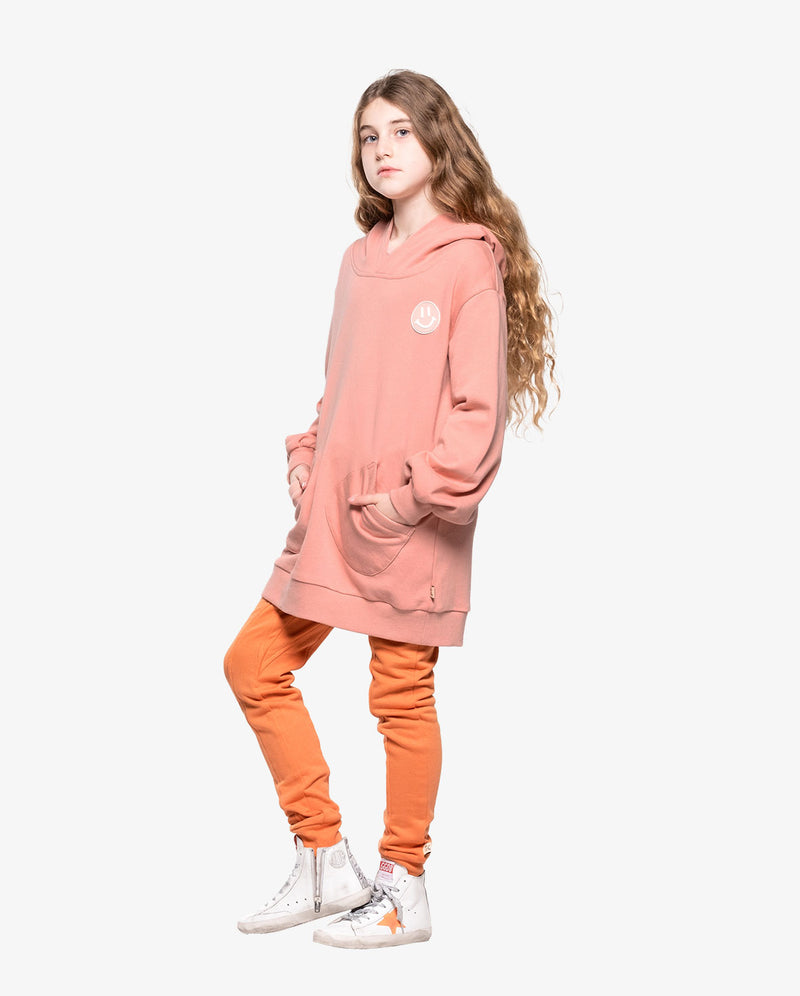 THE GIRL CLUB | Smiley Blush Pink Bell Sleeve Long Hood